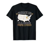 Home is Illinois, map, United States, American, Retro Value Graphic T-Shirt