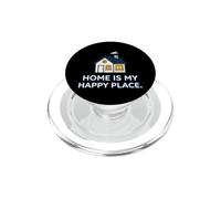 Home Is My Happy Place Cute Cozy House Introvert Gift PopSockets PopGrip for MagSafe