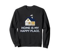 Home Is My Happy Place Cute Cozy House Introvert Gift Sweatshirt