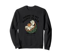 Home Is My Happy Place Cute Turtle Reading Introvert Gift Sweatshirt