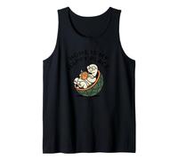 Home is My Happy Place Cute Turtle Reading Introvert Gift Tank Top