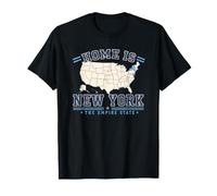 Home is New York, Map, United States, Americans, Retro, T-Shirt