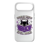 Home Is Where I Hide My Spell Books Black Cat Witchy Reader Case for iPhone Air