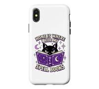 Home Is Where I Hide My Spell Books Black Cat Witchy Reader Case for iPhone X/XS