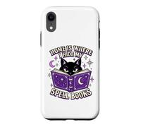 Home Is Where I Hide My Spell Books Black Cat Witchy Reader Case for iPhone XR