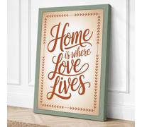 Home is Where Love Lives Canvas Wall Art Print 18x12 Inch