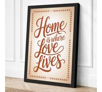 Home is Where Love Lives Canvas Wall Art Print 18x12 Inch