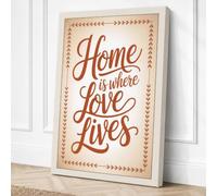 Home is Where Love Lives Canvas Wall Art Print 18x12 Inch