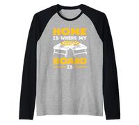 Home Is Where My Board Is Cornhole Lover Raglan Baseball Tee