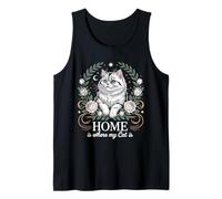 Home is Where My Cat is Cute Pet Design Tank Top