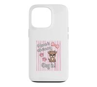 Home Is Where My Dog Is Cute Puppy Pink Bow Paw Stripes Case for iPhone 13 Pro