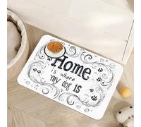 Home is Where My Dog is Dog Food Mat for Floors,Absorbent Quick-Dry Pet Feeding Mat,Cat Dog Bowl Mats for Food and Water,Non-Slip Pet Accessories Supplies 16"x24"