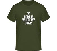 Home is Where My Dog is Illustration T-Shirt, Urban Khaki, M