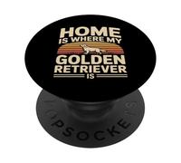 Home Is Where My Golden Retriever Is Lover PopSockets Adhesive PopGrip