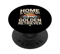 Home Is Where My Golden Retriever Is Lover PopSockets Adhesive PopGrip