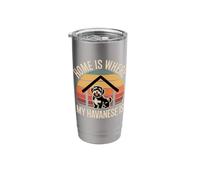 Home is Where My Havanese is Funny Havanese Saying Stainless Steel Insulated Tumbler
