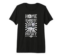 Home is Where My Husky is - Siberian Husky Premium T-Shirt