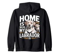 Home Is Where My Labrador Is Funny Quote Zip Hoodie