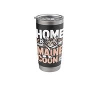 Home is Where My Maine Coon is Funny Cat Lover Stainless Steel Insulated Tumbler