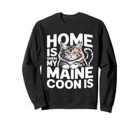 Home Is Where My Maine Coon Is Funny Cat Lover Sweatshirt