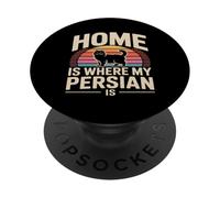 Home Is Where My Persian Is Sunset Cat Lovers PopSockets Adhesive PopGrip