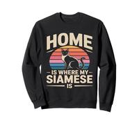 Home Is Where My Siamese Is Cat Lover Retro Sweatshirt