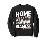 Home Is Where My Siamese Is Cute Cat Lover Sweatshirt