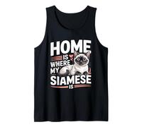 Home is Where My Siamese is Cute Cat Lover Tank Top