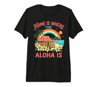 Home is Where The Aloha is Hawaiian Beach Surf Paradise Art Premium T-Shirt