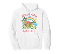 Home Is Where The Aloha Is Hawaiian Beach Surf Paradise Art Pullover Hoodie
