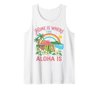 Home is Where The Aloha is Hawaiian Beach Surf Paradise Art Tank Top