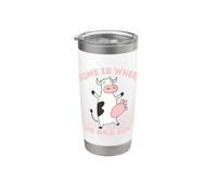 Home is Where The Bra Isn't - Funny No Bra Sleep Stainless Steel Insulated Tumbler