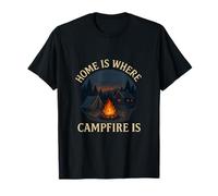 Home is Where The Campfire is Camping Graphic Print T-Shirt