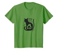 Home is Where The Cat is - Feline Lover Quote T-Shirt, Kids, Grass, 4 Years