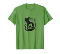 Home is Where The Cat is - Feline Lover Quote T-Shirt, Men, Grass, M