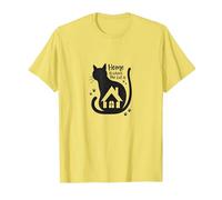 Home is Where The Cat is - Feline Lover Quote T-Shirt, Men, Lemon, S