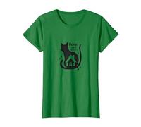 Home is Where The Cat is - Feline Lover Quote T-Shirt, Women, Kelly Green, S