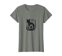 Home is Where The Cat is - Feline Lover Quote T-Shirt, Women, Olive Heather, S