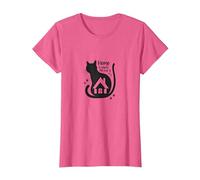 Home is Where The Cat is - Feline Lover Quote T-Shirt, Women, Pink Heather, S