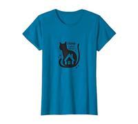 Home is Where The Cat is - Feline Lover Quote T-Shirt, Women, Sapphire, S