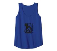 Home is Where The Cat is - Feline Lover Quote Tank Top, Women, Royal Blue, S