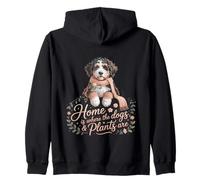 Home Is Where The Dog And Plants Are Zip Hoodie