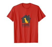 Home is Where The Dog is - Pet Lover Wall Art T-Shirt, Men, Red, XXL