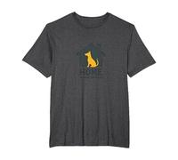 Home is Where The Dog is - Pet Lover Wall Art T-Shirt, Men's Big and Tall, Dark Heather Grey, 2X Tall