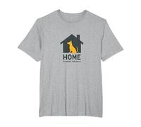 Home is Where The Dog is - Pet Lover Wall Art T-Shirt, Men's Big and Tall, Heather Grey, 4X Tall