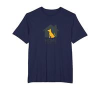 Home is Where The Dog is - Pet Lover Wall Art T-Shirt, Men's Big and Tall, Navy, 4X Tall