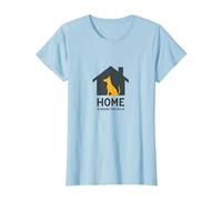 Home is Where The Dog is - Pet Lover Wall Art T-Shirt, Women, Baby Blue, S