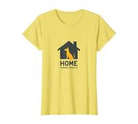 Home is Where The Dog is - Pet Lover Wall Art T-Shirt, Women, Lemon, S