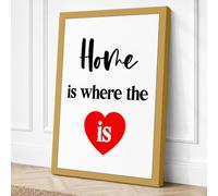 Home Is Where The Heart Canvas Wall Art Print 18x12 Inch