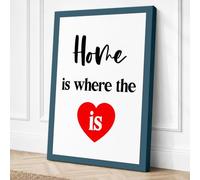 Home Is Where The Heart Canvas Wall Art Print 36x24 Inch